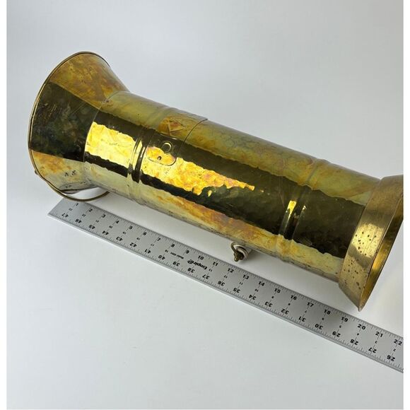 5KAN Copper/Brass Coal Scuttle Bucket Water Fire Umbrella or Cane Stand 20" Tall - Picture 10 of 10